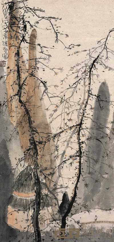朱道平 茅亭清夏图 镜心 65×30.5cm